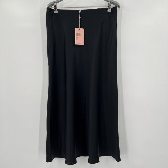 Quince Dresses & Skirts - Quince Women's Black Silk Midi Skirt sz S NWT Bias Cut Washable Elastic Waist